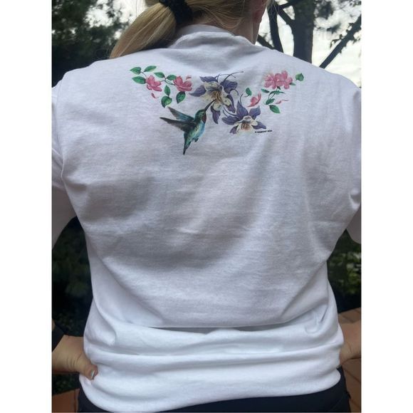 Vintage plus size hummingbird shirt single stitch - Picture 2 of 5